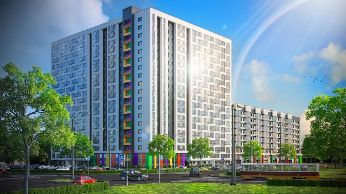 ЖК IDEЯ - фасад здания апартаментов в Уфе